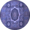 thumbnail image 1 of Ahgly Company Indoor Round Oriental Blue Modern Area Rugs, 5' Round, 1 of 4