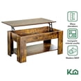 thumbnail image 2 of Mesa de Centro Elevable De Madera Con Compartimento Oculto cafe, 2 of 8