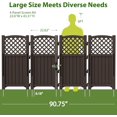 thumbnail image 2 of WLXIANG Outdoor Privacy Fence, 4 Fence Panels Privacy Screen Panels for Outside and Yard, Resin Air Conditioner Lattice Fence for Trash Can (Brown), 2 of 8