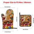 thumbnail image 3 of Gingerbread Man Candy Print Oven Mitts and Pot Holders Sets 4 Piece Set Kitchen Women Men Cooking Baking Microwave Heat Resistant, 3 of 6