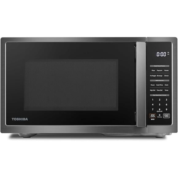 Open Box – TOSHIBA ML4-EM09PA Small Countertop Microwave Oven, 0.9 Cu. Ft., 900W, Black Stainless Steel*** FREE SHIPPING GTA***