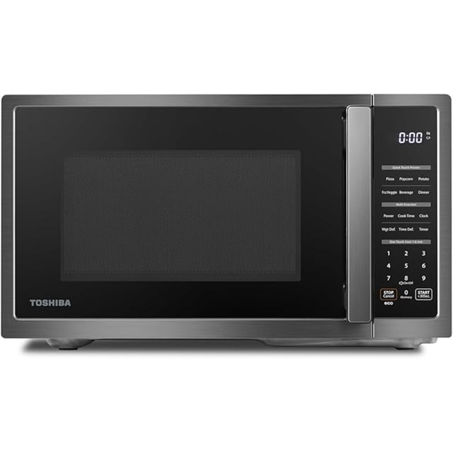 Open Box – TOSHIBA ML4-EM09PA Small Countertop Microwave Oven, 0.9 Cu. Ft., 900W, Black Stainless Steel*** FREE SHIPPING GTA***