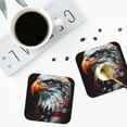 thumbnail image 4 of Pofeuu USA Bald Eagle Print Coasters for Drinks, 4Pack PU Leather Coasters, Bar Drink Coasters for Tabletop Protection, Furniture from Damage-Square, 4 of 6