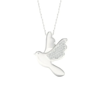 Imperial 1/10Ct TDW Diamond S925 Sterling Silver Bird Necklace (H-I, I2)