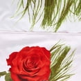 thumbnail image 4 of Rosa roja y plumas de pavo real Funda nórdica Juego de cama Reina o Rey de diseño, 4 of 5