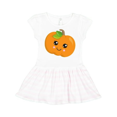 

Inktastic Smiling Pumpkin Orange Pumpkin Halloween Gift Toddler Girl Dress