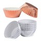 thumbnail image 3 of 200 moldes metálicos para muffins, envoltorios de papel para cupcakes y pasteles (plata y oro rosa), 3 of 8