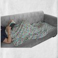 thumbnail image 6 of Artwork Soft Flannel Fleece Throw Blanket, Exotic Theme Pink Flamingos and Pineapples Hawaiian Background Palm Leaves, Cozy Plush for Indoor and Outdoor Use, 50" x 60", Multicolor, by Ambesonne, 6 of 6