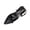 Black, variant on Women Pointed Toe Slingback Flat Flats, Front Bow Decor PU Upper Adjustable Buckle Strap Casual Dress Shoes