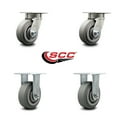thumbnail image 2 of 5 Inch Kingpinless Thermoplastic Rubber Wheel Swivel Caster Set 2 Swivel 2 Rigid, 2 of 2