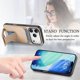 thumbnail image 4 of For iPhone 17 Pro Case Card Holder Carbon Fiber Texture Leather Coated TPU Phone Cover -, 4 of 5