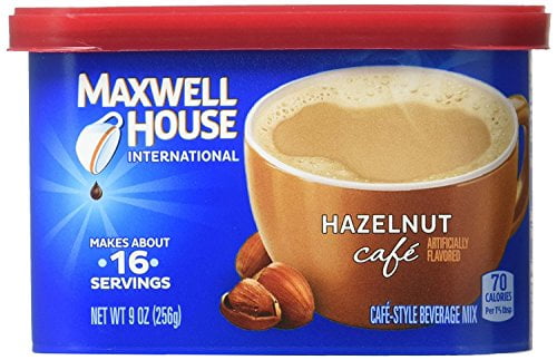 Maxwell House International Cafe Hazelnut Instant Coffee (9 oz Canisters, Pack of 4)