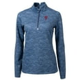 thumbnail image 2 of Women's Cutter & Buck Navy Philadelphia Phillies Traverse Camo Print Stretch Quarter-Zip Pullover Top, 2 of 3