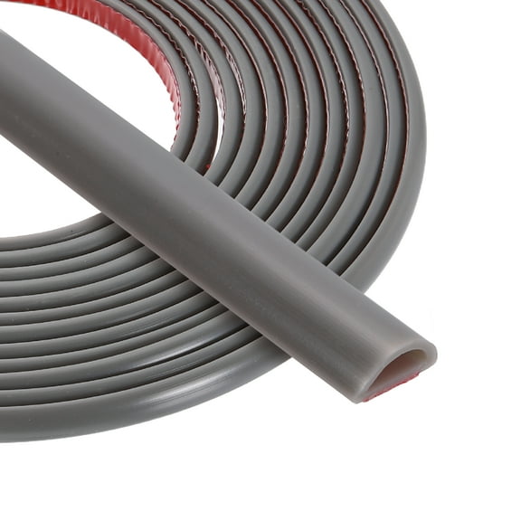 Uxcell 16.4FT Silicone D Shape Weather Stripping, Self Adhesive Door Seal, Grey