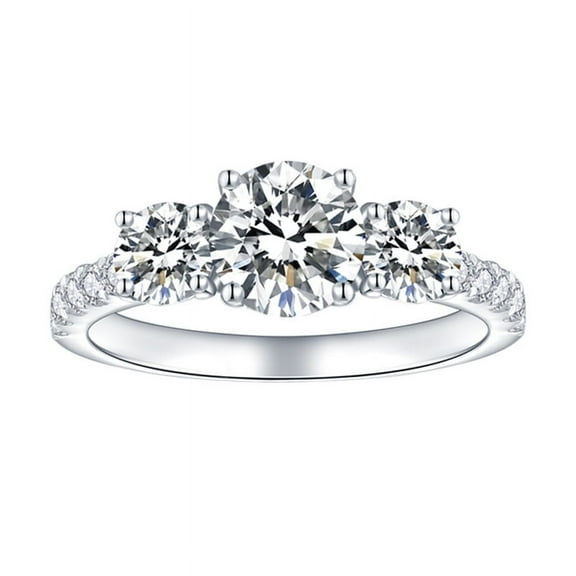 Moissanite Wedding Ring for Women 1.8 Carat Diamond Engagement Rings 18K White Gold Plated 925 Sterling Silver Moissanite Ring Womens Diamond Rings Womens Anniversary Rings