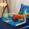 thumbnail image 5 of Erosebridal Jungle Animals Fox Zipper Full Size Comforter Sets with Fitted Sheet and 2 Pillowcases,Stars Floral Wave Night Art Zipper Bedding Set For Girls,Navy Blue Reversible,4pcs, 5 of 7