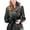 Gunmetal Grey, variant on Luis Leather Stylish Svetlana Slimfit Genuine Leather Coat For Women - Belted Green Costume Coats
