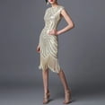 thumbnail image 2 of Vestido vintage con lentejuelas y borlas para mujer de los años 20 - Disfraz gótico de fiesta para tallas grandes - Ropa sexy y casual para salir por la noche, 2 of 4