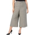 thumbnail image 1 of Anne Klein Womens Plaid Culotte Pants, Black, Plus Size, 24W, 1 of 2