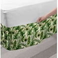 thumbnail image 2 of Leaves Bed Skirt, Monstera Leaf Illustration with Hawaiian Floral Elements in Nature Tones, Elastic Bedskirt Dust Ruffle Wrap Around for Bedding Decor, 4 Sizes, Green Cream Pale Green, by Ambesonne, 2 of 2
