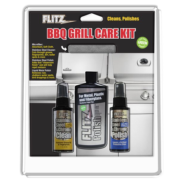 FLITZ BBQ GRILL CARE KIT METAL POLISH SS CLEANER SS POLISH Walmart