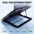 thumbnail image 6 of Gopgoy Laptop Cooling Pad for Laptops, Laptop Cooler with 10 Quiet Cooling Fans for 12''-17.3'' Laptops, RGB, 6-Level Wind Speed, LCD Display, Height Adjustable Laptop Cooling Stand, Black, 6 of 8