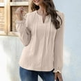 thumbnail image 4 of ShiShine Womens Long Sleeve Tops Dressy Puff Sleeve Casual Shirts V Neck Blouses Fall Outfits 2025, 4 of 8