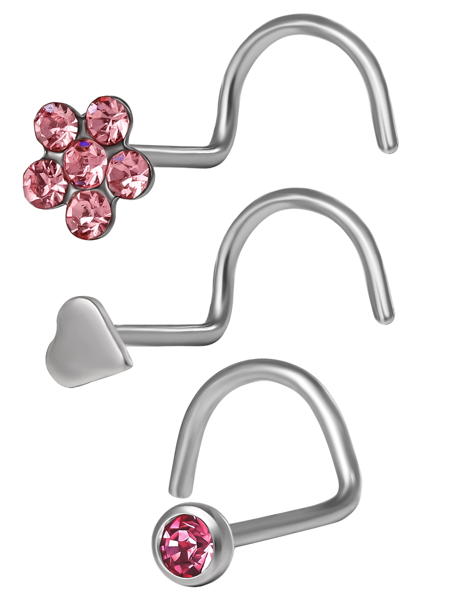Hot Silver Multicolor Star Bead Tongue Bar Set, Surgical Steel