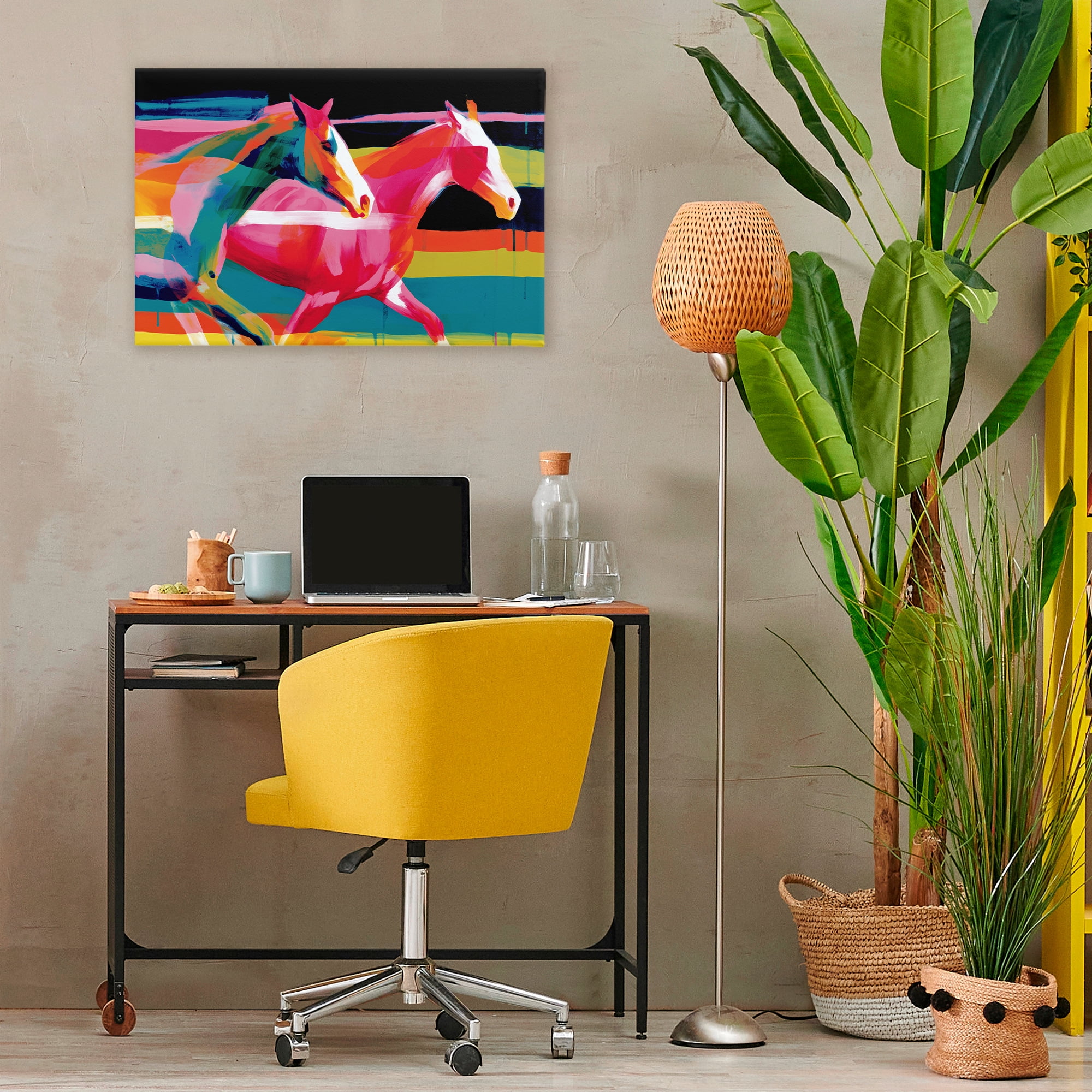Stupell Industries Wild Horses Running Through Stripes Canvas Wall Art, design by Chromatic Storm Studio