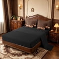 thumbnail image 3 of Manfei Vintage Leopard Pattern 7pcs Queen Bedding,Modern Chic Bowtie Bedding Comforter Set Queen,Black Reversible, 3 of 7