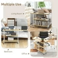 thumbnail image 5 of Costway 360° Rotatable Sofa Side Table L-shaped Laptop Desk Snack Table withShelf Patented Natural, 5 of 10