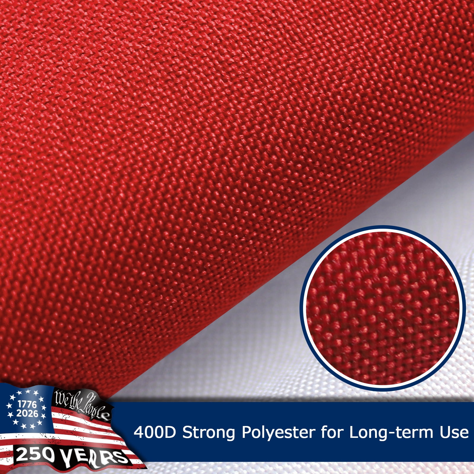 USA 250th Anniversary Flag 1776-2026, 250 Year American Anniversary Commemorative Flag, 400D Heavy Duty Double-Sided Patriotic Banner, 4 Rows Stitched & Brass Grommets