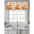 thumbnail image 2 of Fall Thanksgiving Valances for Windows Pumpkin Maple Leaf Black Trellis Kitchen Valance Curtain Rod Pocket Small Curtains for Cafe Bathroom Laundry Basement 54" x 18", 2 of 8