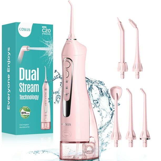 BRIGHTFUFU Coslus irrigador oral portátil Viajamiento de cuidado de diente de hilo dental