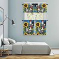 thumbnail image 6 of Sunflower Rooster Kitchen Curtains Valances and Tiers Set of 3 Country Black White Plaid Chicken Farmhouse Blue Tier Curtains and Valance with Rod Pocket for Small Windows, 27.5"x36", 6 of 9