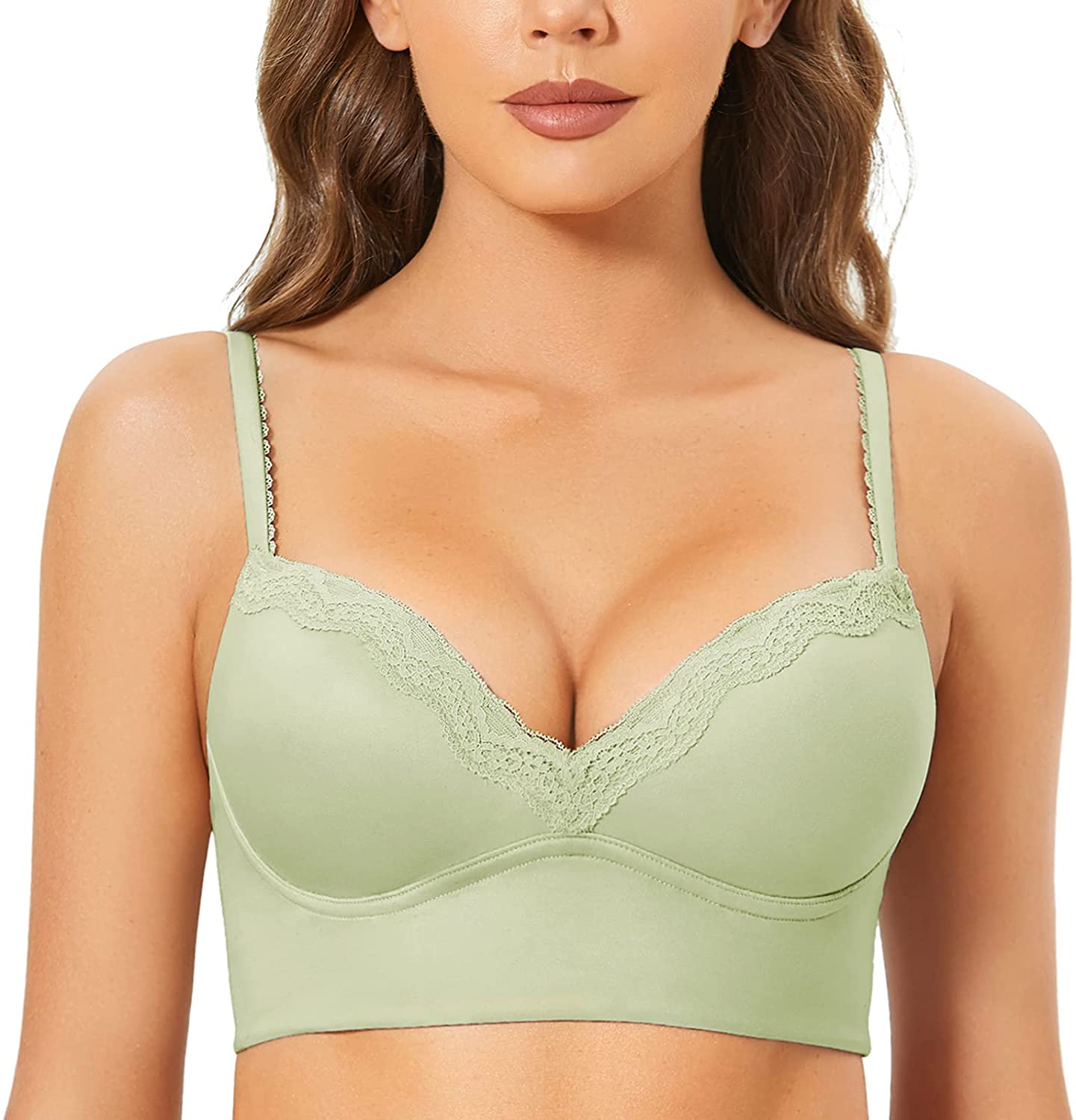 green lace bra