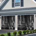 thumbnail image 3 of Grey Forest Garage Door Cover Banner 6 x 13 FT, Mysterious Primitive Forest Pine Tree Garage Door Curtains Backdrop with Grommets for Indoor Outdoor Wall Party Porch Yard Decorations Background, 3 of 9