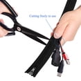 thumbnail image 2 of Cable Sleeves,[4 Pack] Flexible Cable Management Sleeves,[Waterproof][Buckles Design] 19.5 inch Wire Cover Cord Organizer System with Zipper for TV,Computer,Office,Home Entertainment,Black, 2 of 8