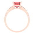 thumbnail image 4 of Clara Pucci 14K Rose Gold Solid Gold Garnet Solitaire with Accents Anniversary Ring for Women - 2.7 cttw Asscher Cut, 4 of 8