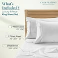 thumbnail image 3 of Casa Platino 100% Egyptian Cotton Sheets – 4 Piece King Sheet Set,Premium Sateen Weave with a Buttery-Soft, Silky Feel for All-Season Comfort, 15” Deep Pocket, Machine Washable – White, 3 of 8