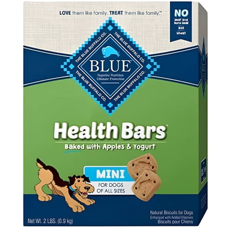 Blue Buffalo Health Bars Mini Natural Crunchy Dog Treats Biscuits, Apple & Yogurt 32-oz box