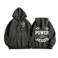 thumbnail image 2 of Christian Hoodies for Men 2025 There Is Power In The Name Of Jesus Hoodie Hooded Sweatshirt with Pockets Pullover, 2 of 7