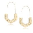 thumbnail image 1 of 1 Pair Rattan Earrings Lightweight Geometric Handmade Exquisite Fashion Straw Wicker Attractive Unique Design for Girl Woman white, 1 of 6