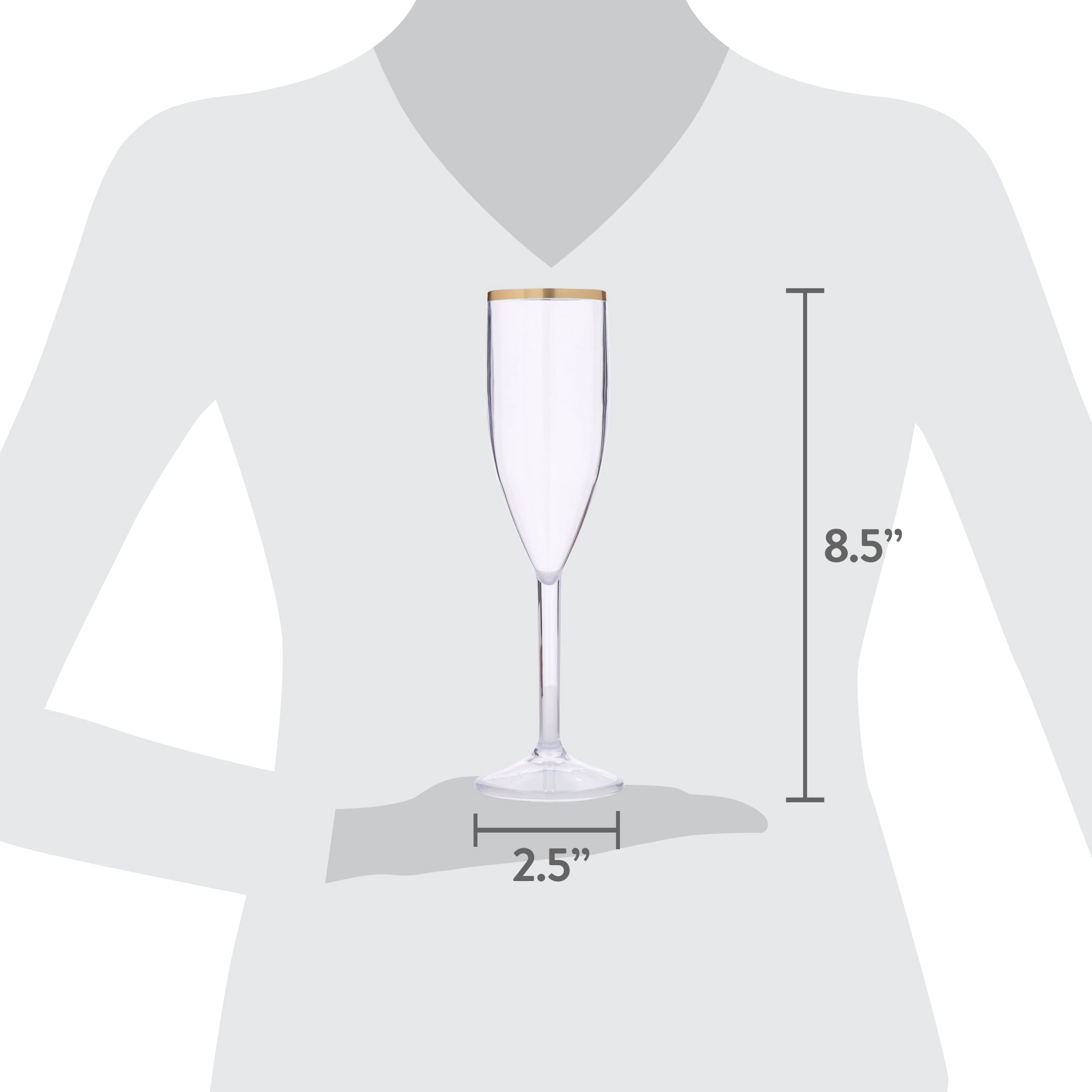 Clear Plastic Champagne Flutes, 6 oz, 4 Count, by Way To Celebrate