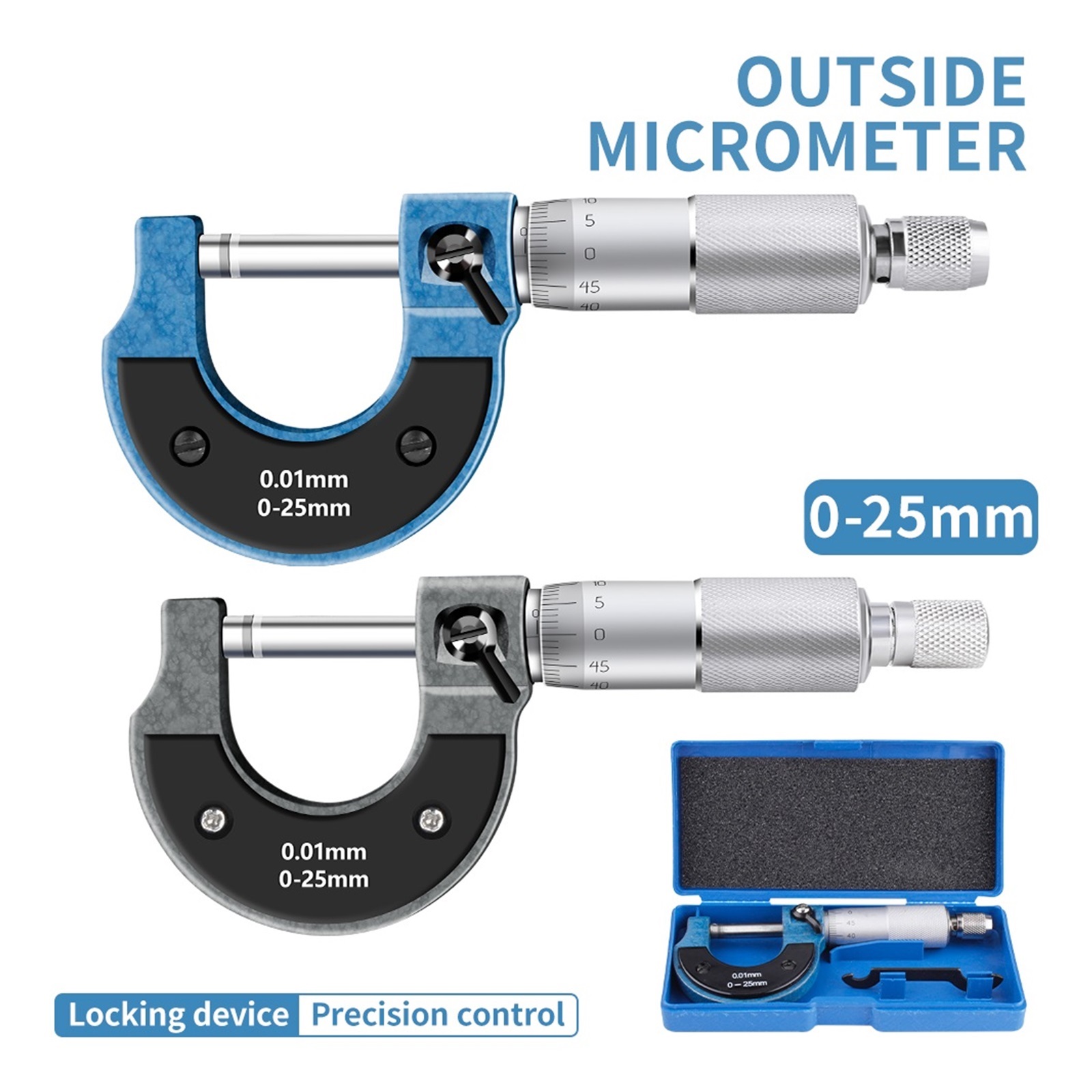 0-25MM Caliper Outside Micrometer Machinist Measuring Tool 0.01mm Accuracy Precision Metal Gauge Vernier Calipers ,Your Good Helper
