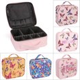 thumbnail image 3 of Makeup Travel Case Butterfly Large Capacity Cosmetic Storage Case Toiletry Tote, 3 of 10