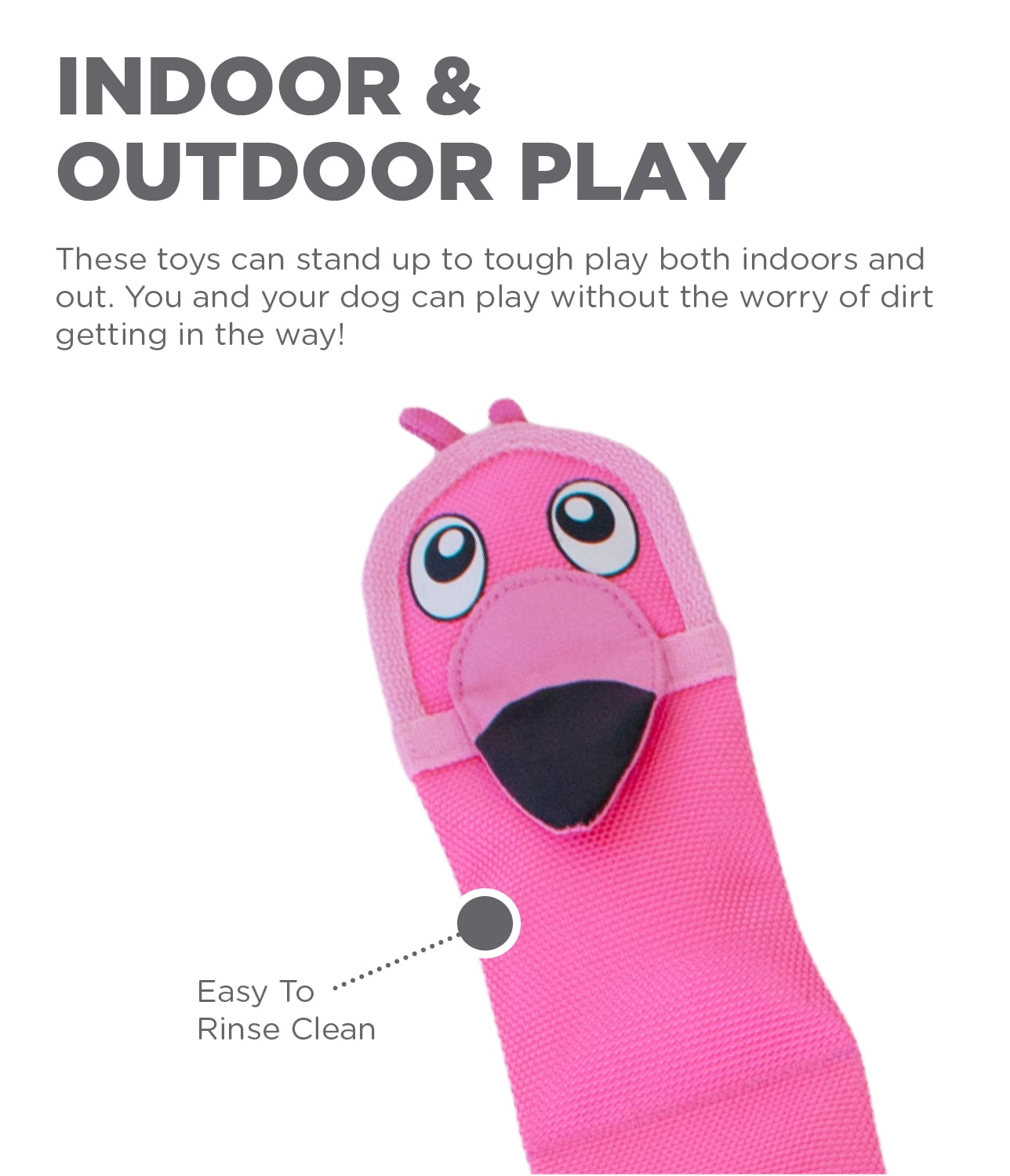 Outward Hound Fire Biterz Flamingo Plush Interactive Dog Toy, Pink, Large