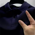 thumbnail image 3 of Nueva camiseta de hombre transpirable de secado rápido, camisa POLO informal de negocios, nueva moda de verano, ropa de manga corta, color sólido, 3 of 5