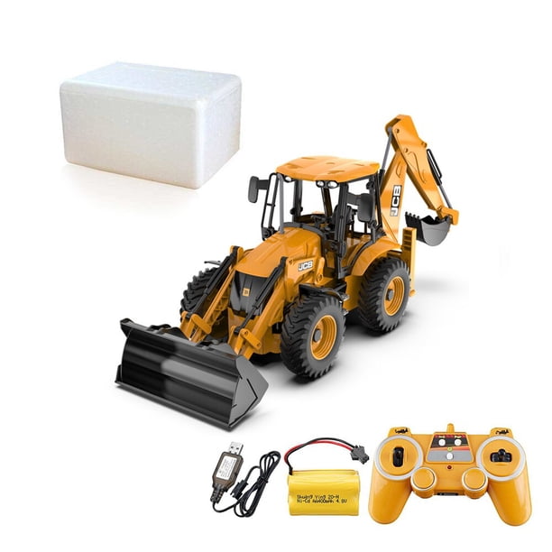DOUBLE E E589 RC retroexcavadora con Control remoto, vehículo de ingeniería, camión, modelo, Bulldozer, remolque, juguete para niño, 1:20 Fivean unisex