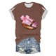 thumbnail image 4 of Camisetas Casuales de las Mujeres Suéter de Manga Corta Impreso Cuello Redondo, Poliéster Ligero para Todas las Estaciones Diario Y Confort de Uso, 4 of 4